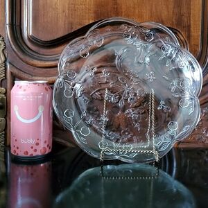 12" Savannah Clear Glass Platter Plate by Anchor Hocking + FREE